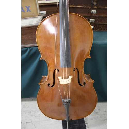 1501 - MODERN FULL SIZE CELLO - LUTHES, PARIS the cello with a two piece back and hardwood tuning pegs, wit... 