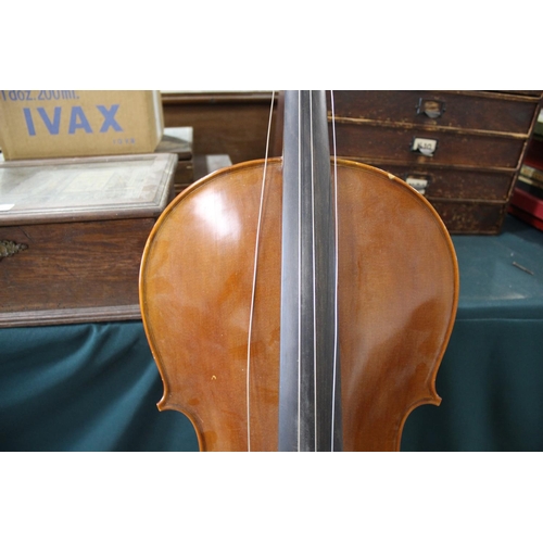 1501 - MODERN FULL SIZE CELLO - LUTHES, PARIS the cello with a two piece back and hardwood tuning pegs, wit... 