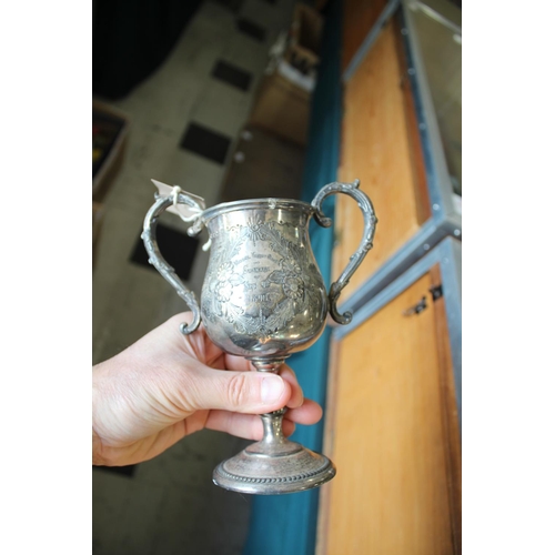 1541 - MODEL OF A BRIXHAM TRAWLER & PRESENTATION CUP - 1890 a detailed model of a Brixham trawler the Daugh... 