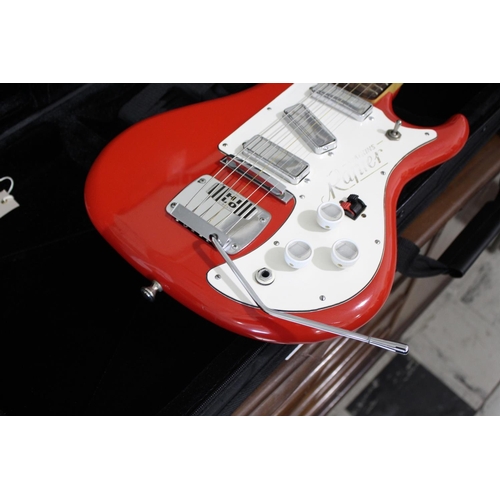 1448 - WATKINS RAPIER ELECTIC GUITAR a 1960's Watkins Rapier 33 electric guitar in a red and white finish, ... 