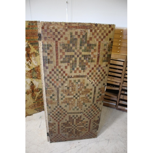 1450 - UNUSUAL VICTORIAN FOLDING SCREEN - STAMPS an unusual three fold screen, with franked British and Eur... 