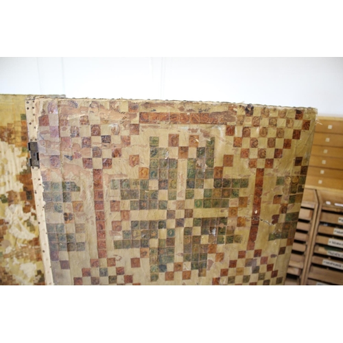 1450 - UNUSUAL VICTORIAN FOLDING SCREEN - STAMPS an unusual three fold screen, with franked British and Eur... 