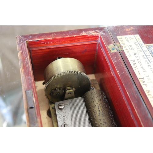 1488 - 19THC MUSICAL BOX - PRAGUE a small two air musical box, with songsheet label on the inside of the li... 