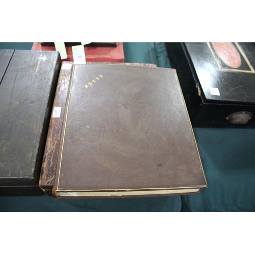 1459 - VICTORIAN PHOTOGRAPH ALBUM & BALLET PHOTOGRAPH ALBUM, & SCRAP BOOKS including a Victorian leather ph... 