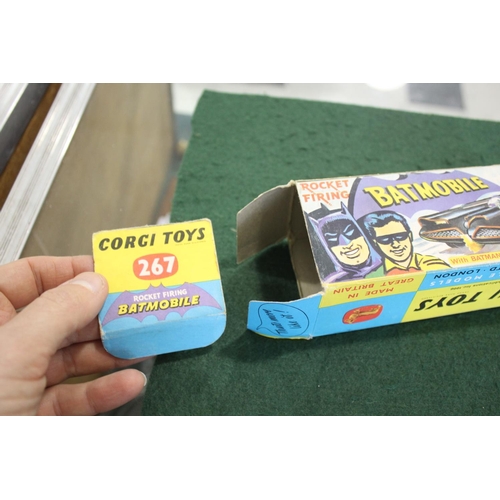 1330 - CORGI TOYS BATMOBILE - BOXED a Corgi Toys 267 Rocket Firing Batmobile, first issue with gloss black ... 