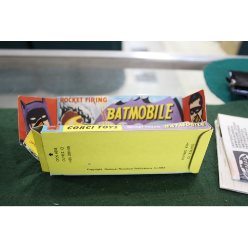 1330 - CORGI TOYS BATMOBILE - BOXED a Corgi Toys 267 Rocket Firing Batmobile, first issue with gloss black ... 