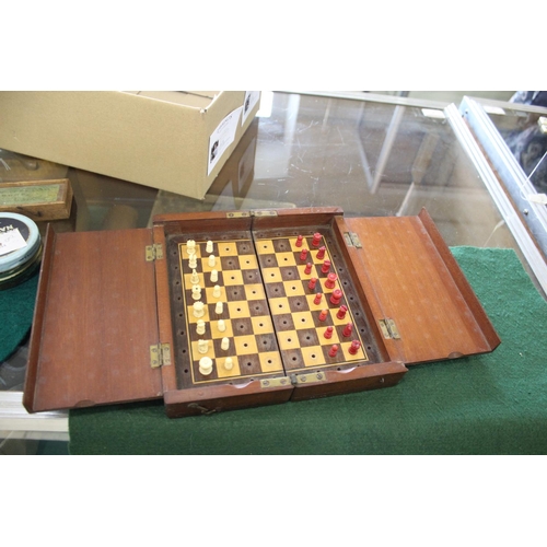 1494 - VINTAGE GAMES including a 19thc vintage alphabet game with bone letters in a small mahogany box, a b... 