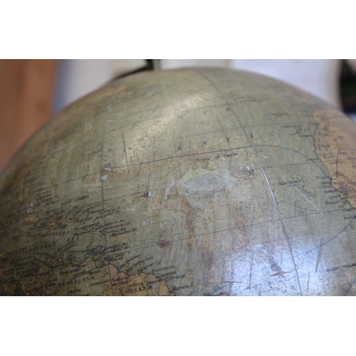 1452 - BACON'S EXCELSIOR TERRESTRIAL GLOBE a 12 inch terrestrial table globe mounted on a turned wooden sta... 