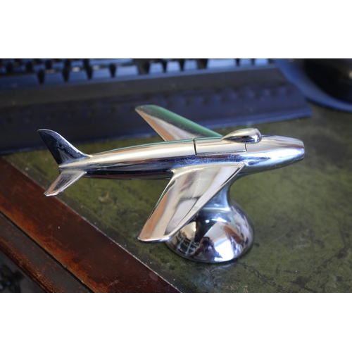 1465 - DUNHILL NOVELY TABLE LIGHTER - AEROPLANE a chrome lighter in the form of an aeroplane, 16cms long... 