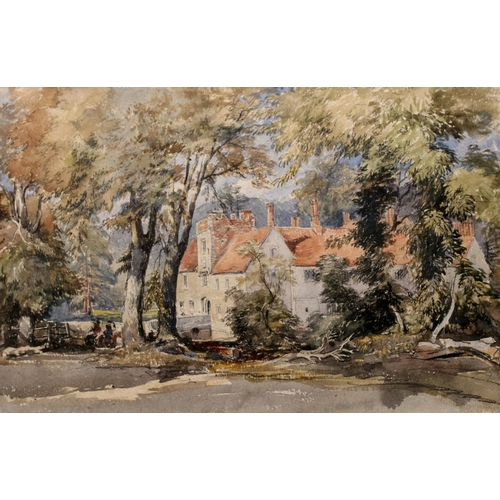 615 - DAVID COX Junior (1809-1885) VIEW OF IGHTHAM MOTE, KENT Bears inscription by another and verso (by D... 