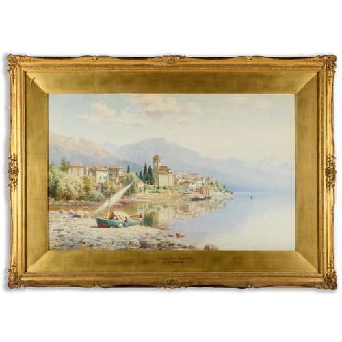 627 - HENRY BOWSER WIMBUSH (1858-1943) BRISSAGO, LAKE MAGGIORE; A VILLAGE ON THE ITALIAN LAKES Two, both s... 