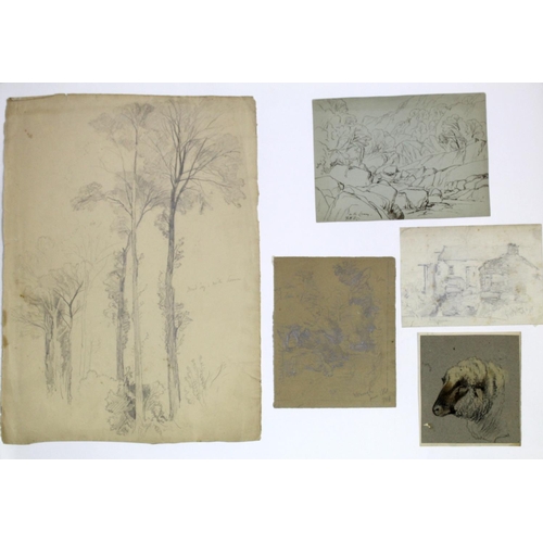 628 - FREDERICK WILLIAM HULME (1816-1884) A FOLIO OF APPROX. 80 SKETCHES AND STUDIES comprising landscapes... 