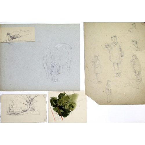 628 - FREDERICK WILLIAM HULME (1816-1884) A FOLIO OF APPROX. 80 SKETCHES AND STUDIES comprising landscapes... 
