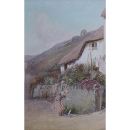 629 - JOHN WHITE (1851-1933) FETCHING WATER AT THE SPRING Watercolour and bodycolour 43.5 x 27.5cm. with a... 