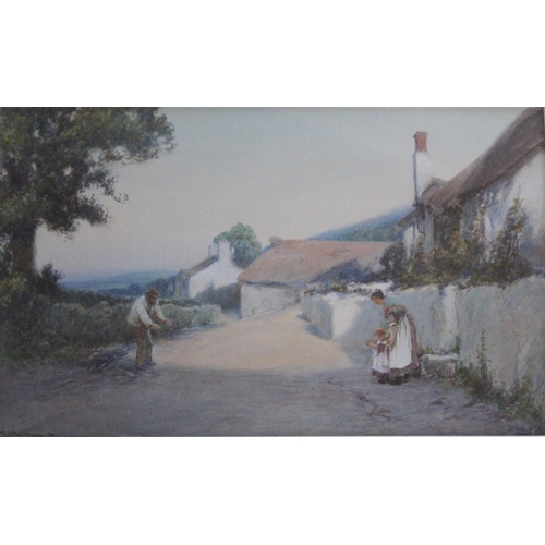 643 - JOHN WHITE (1851-1933) LEARNING TO WALK, PORLOCK, SOMERSET Signed, watercolour and bodycolour 27.5 x... 