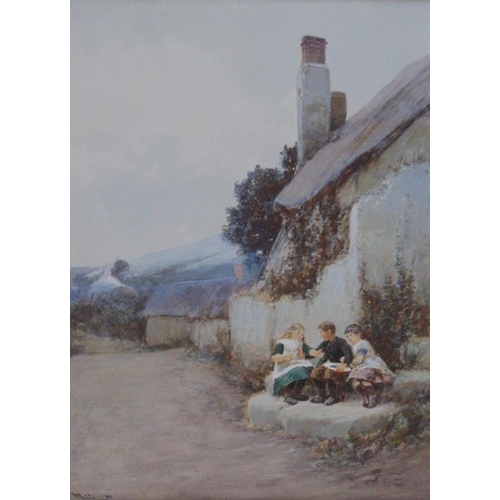 648 - JOHN WHITE (1851-1933) SHARE AND SHARE ALIKE, BRANSCOMBE, DEVON Signed, watercolour and bodycolour 3... 
