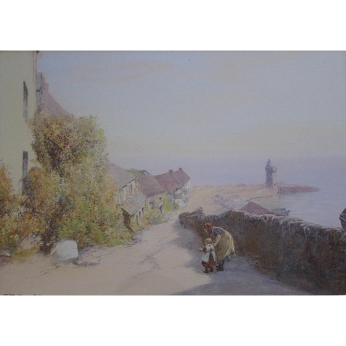 653 - JOHN WHITE (1851-1933) A MORNING WALK, LYNMOUTH Signed, watercolour and bodycolour 25 x 35cm. ++ Sli... 