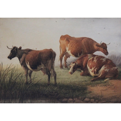 657 - THOMAS SIDNEY COOPER, RA (1803-1902) CATTLE RESTING Signed and dated 1888, watercolour 24 x 34.5cm. ... 