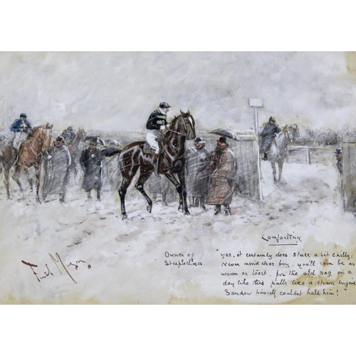 659 - GEORGE FINCH MASON (1850-1915) COMFORTING (OWNER OF STEEPLECHASER); STEEPLECHASE JOCKEYS Two, each s... 