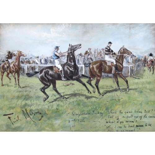 659 - GEORGE FINCH MASON (1850-1915) COMFORTING (OWNER OF STEEPLECHASER); STEEPLECHASE JOCKEYS Two, each s... 