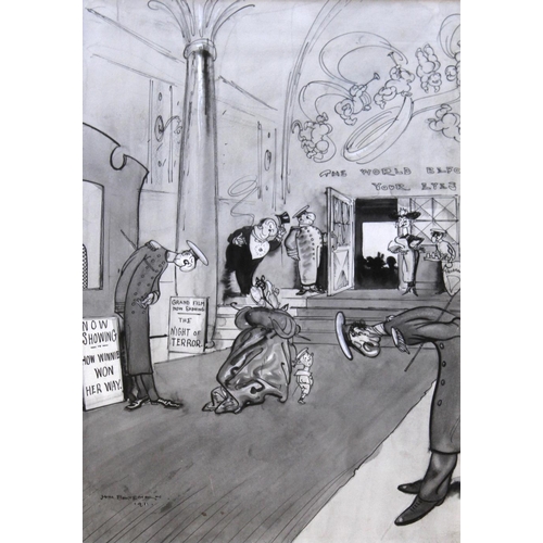 620 - HENRY MAYO BATEMAN (1887-1970) ALL THIS FOR 3d, 6d & 1/- Signed, pen and ink with grey wash and pen... 