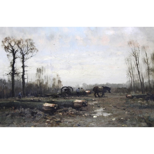 746 - ADRIANUS JOHANNES (ARIE) ZWART (1903-1981) LOGGING IN THE WOODS; A DUTCH HOMESTEAD A pair, both sig... 