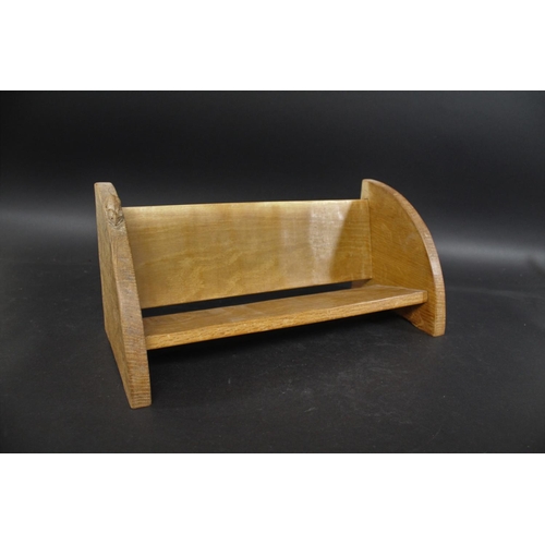 873 - ROBERT THOMPSON OF KILBURN - MOUSEMAN BOOK TROUGH an oak book trough, with carved mouse on one end. ... 