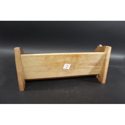 873 - ROBERT THOMPSON OF KILBURN - MOUSEMAN BOOK TROUGH an oak book trough, with carved mouse on one end. ... 
