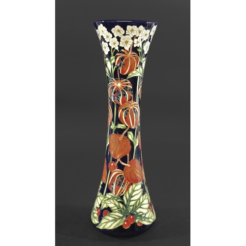890 - LARGE LIMITED EDITION MOORCROFT VASE - XMAS LANTERNS a large tapering shaped vase painted with vario... 