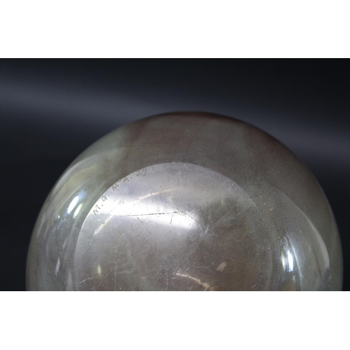 911 - MDINA GLASS VASE - MICHAEL HARRIS with a shallow circular neck and globular body, with a green and b... 