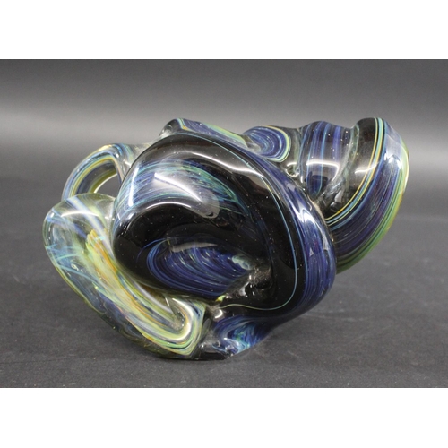 916 - MDINA GLASS 'KNOT' - MICHAEL HARRIS, 1969 a Mdina glass 'knot' sculpture with various colours, chip ... 