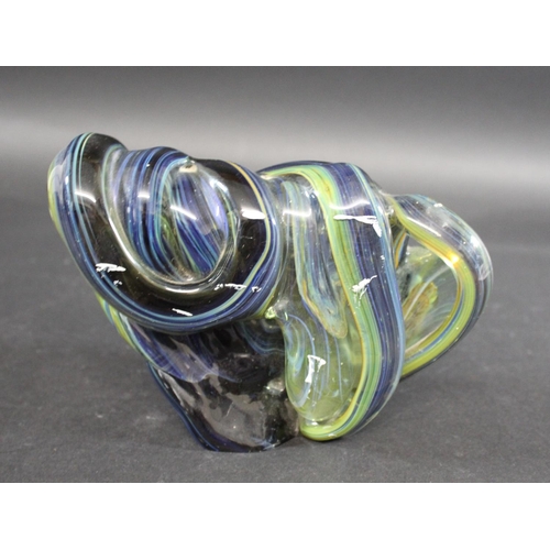 916 - MDINA GLASS 'KNOT' - MICHAEL HARRIS, 1969 a Mdina glass 'knot' sculpture with various colours, chip ... 