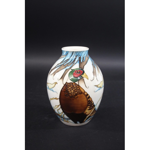 932 - MOORCROFT LIMITED EDITION VASE  in the Pheasants of Snow Hollow design, No 1 of 100 made and designe... 