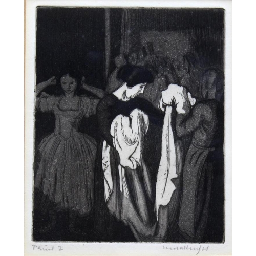 753 - DAME LAURA KNIGHT, DBE, RA, RWS (1877-1970) DANCERS AND DRESSERS; HEAD OF A CHILD (`LITTLE SISTER`)... 
