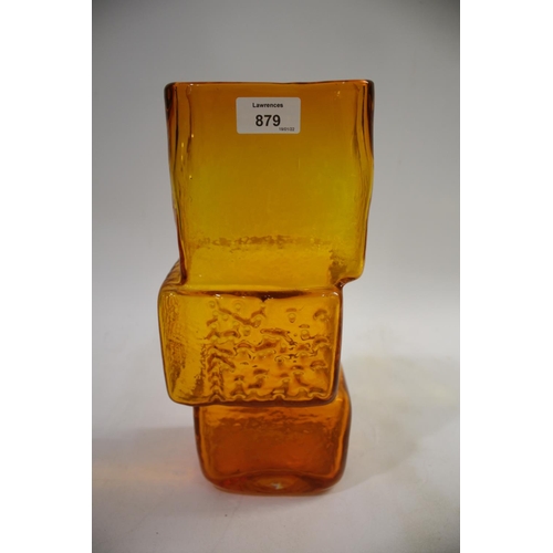 879 - LARGE WHITEFRIARS 'DRUNKEN BRICKLAYER' VASE in the tangerine colourway and designed by Geoffrey Baxt... 
