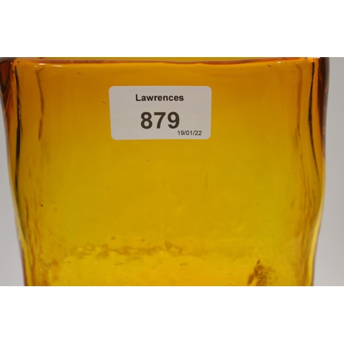 879 - LARGE WHITEFRIARS 'DRUNKEN BRICKLAYER' VASE in the tangerine colourway and designed by Geoffrey Baxt... 
