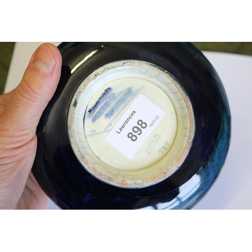 898 - EARLY MOORCROFT BOWL - MOONLIT BLUE a circular bowl painted with trees to the interior and exterior ... 