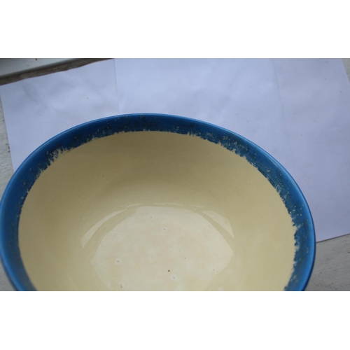 904 - CLARICE CLIFF BIZARRE BOWL a bowl in the Melon design, with a blue painted rim and inside rim. Marke... 