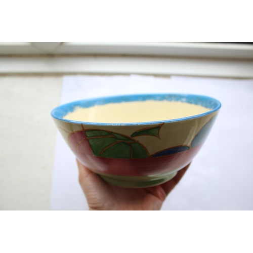 904 - CLARICE CLIFF BIZARRE BOWL a bowl in the Melon design, with a blue painted rim and inside rim. Marke... 