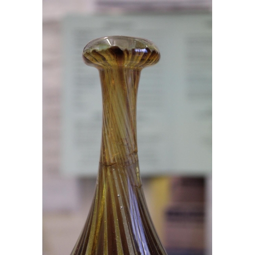 918 - MDINA GLASS including a large cylindrical glass bottle with spherical stopper (unsigned, 40.5cms hig... 