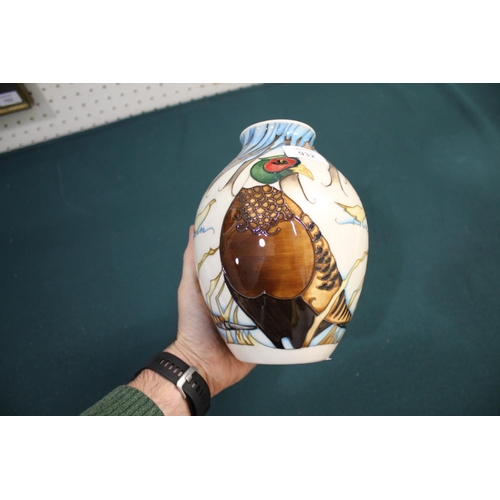 932 - MOORCROFT LIMITED EDITION VASE  in the Pheasants of Snow Hollow design, No 1 of 100 made and designe... 