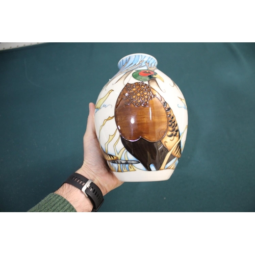932 - MOORCROFT LIMITED EDITION VASE  in the Pheasants of Snow Hollow design, No 1 of 100 made and designe... 