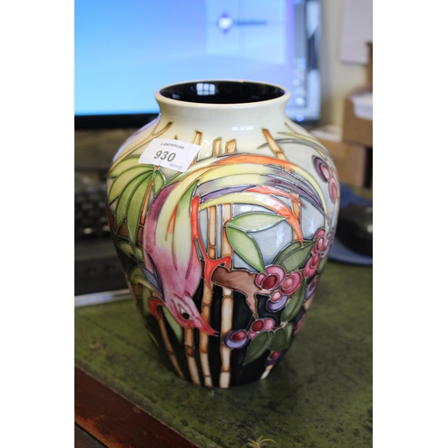 930 - MOORCROFT TRIAL VASE in the Fruit Thief design, designed by Emma Bossons and dated 4-2-02. Marked, M... 