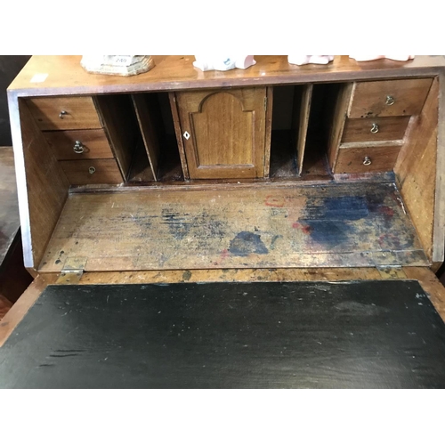 238 - Mahogany Bureau with Ball and Claw Feet