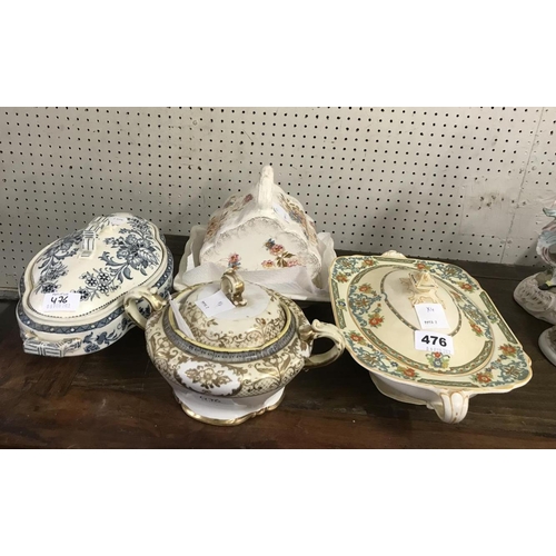 476 - Four Ceramic Items to include Cheese Dish and Wedgwood Tureen