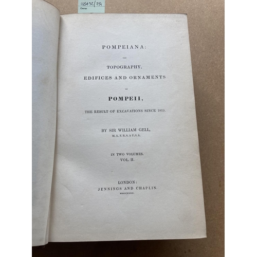 10 - Gell, Sir William. Pompeiana: the Topography, Edifices and Ornaments of Pompeii, 2 volumes, first ed... 