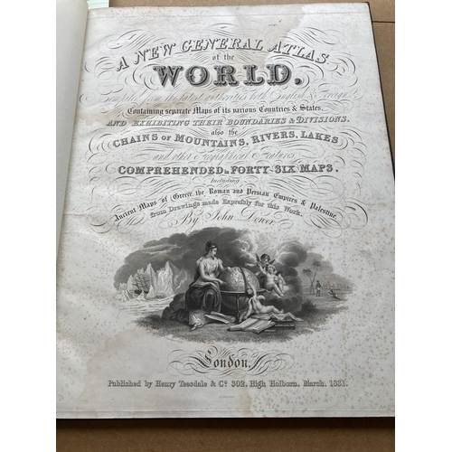 101 - Teesdale, Henry. A New General Atlas of the World, engraved title, 45 hand-coloured engraved maps, t... 