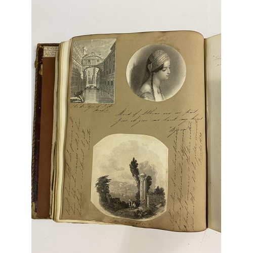 108 - Scrap Album. An early nineteenth century album of scraps and cuttings, c. 1830, mostly portraits, bu... 