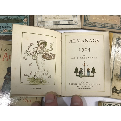 24 - Greenaway, Kate. A collection of nine almanacks, comprising; 1883, 1884, 1886, 1889, 1891, 1893-1895... 