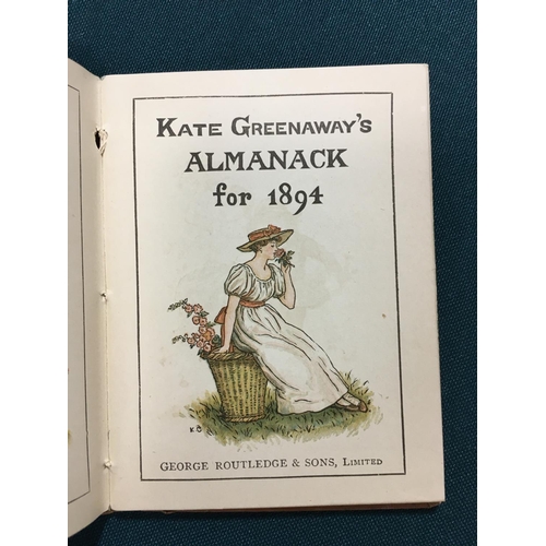 26 - Greenaway, Kate. Almanack for 1894, first edition, coloured illustrations, publisher's cloth-backed ... 